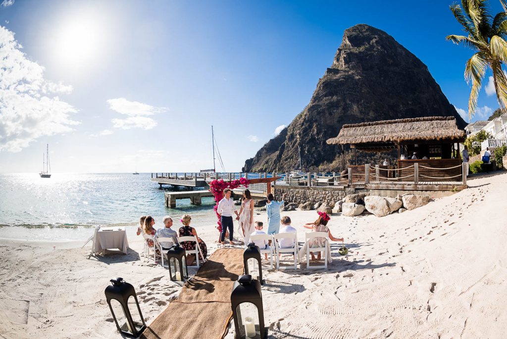 beach wedding in st lucia